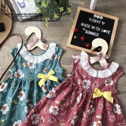 Váy hoa ren cổ size 4-8  -VR20155